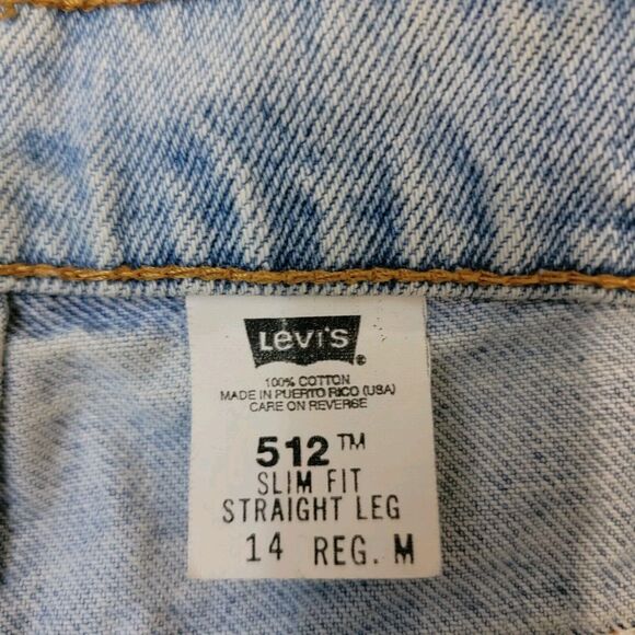 Levi's 512 Jeans Womans 14 Blue Light Wash Vintage Slim Fit Straight Leg USA 90s - Picture 7 of 8